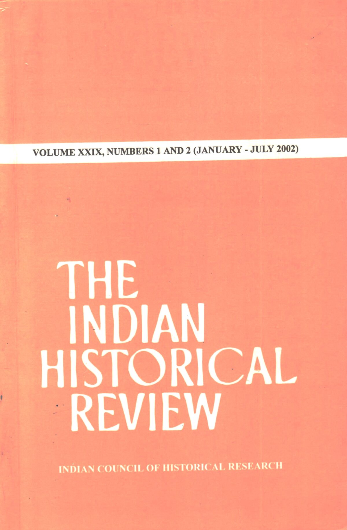 The Indian Historical Review Vol XXIX 2002 - Image 1